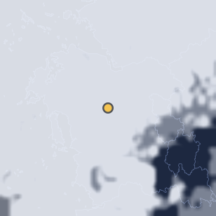 예산 예당호 출렁다리 수변 주변 약 150km의 01:08 위성 구름 - 흰색이 구름, 가운데 노란 점이 관측지